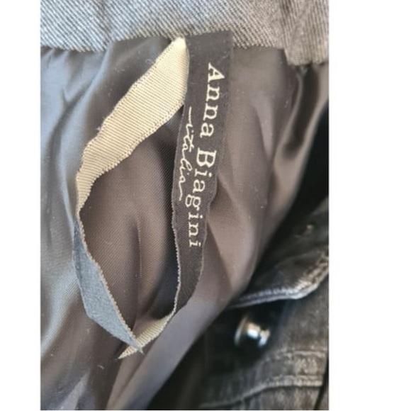 Vintage Anna Biagini black grey genuine leather biker jacket - Picture 7 of 7